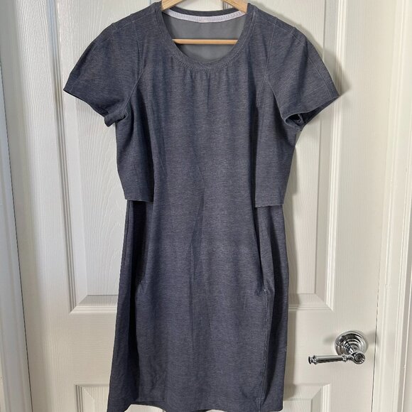 Lululemon &go Endeavor Dress SZ6 Heathered Texture Printed Zip Pockets UPF - Picture 4 of 7